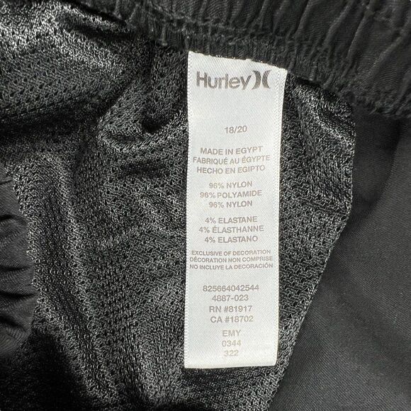 Hurley Sweatpants Boy's Size XL Black Athletic Running Stretch Windbreak Joggers - Picture 11 of 12